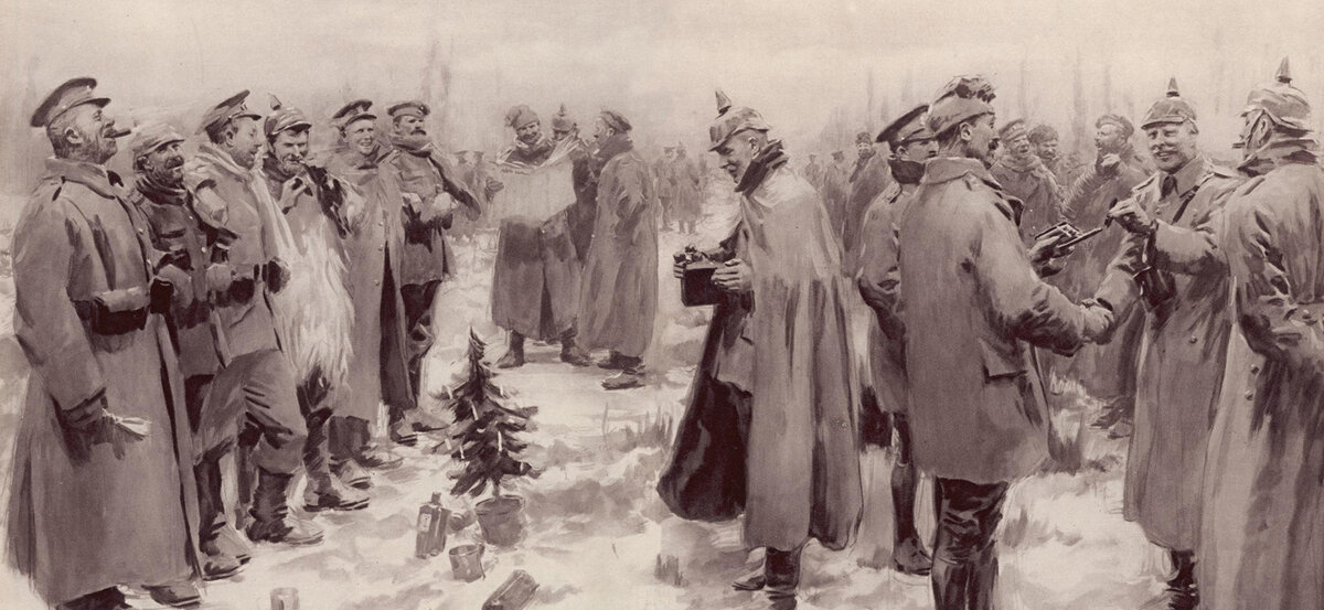 Зимой 1914-го на Западном фронте произошло необычное событие: солдаты вражеских армий отказались стрелять друг в друга и начали обмениваться рождественскими подарками Начали все, как всегда, немцы.