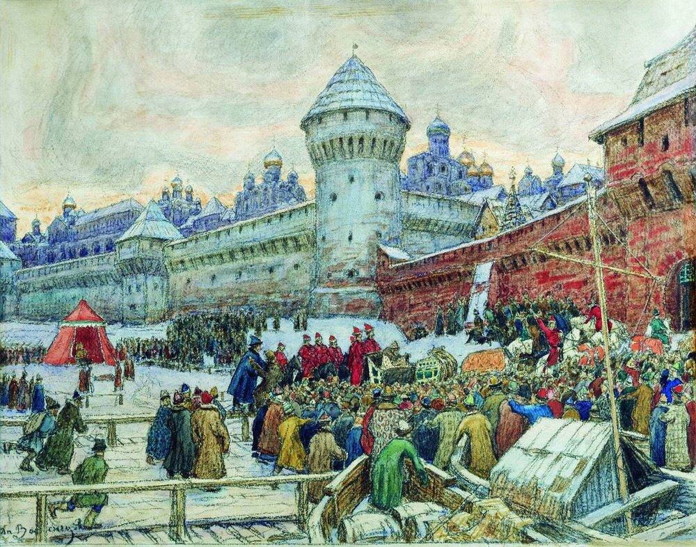 А. М. Васнецов. "Старая Москва. Возвращение с кулачного боя". 1900-е