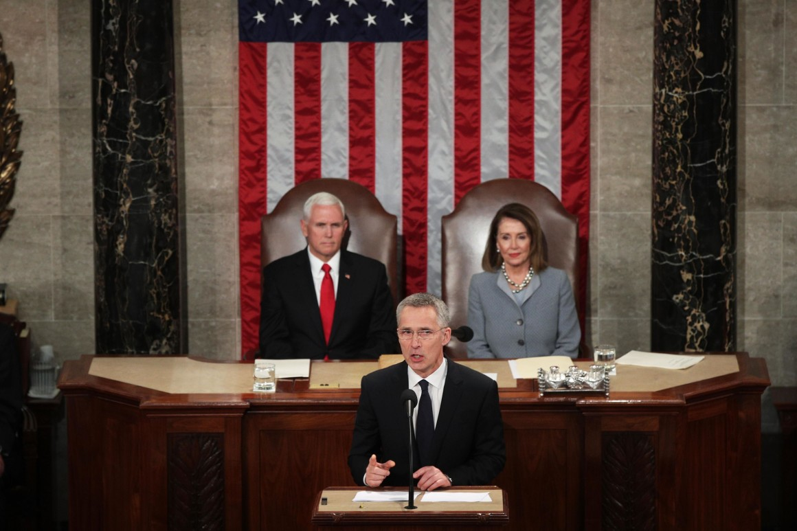 NATO Secretary General Jens Stoltenberg laid out measures NATO had taken to bolster its readiness and defense against Russia in recent years during a joint session of Congress. | Alex Wong/Getty Images