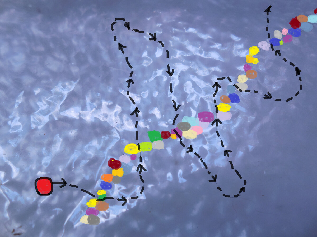 Красное пятно- мадам вампирша, много разноцветных пятен- очередь к Матроне