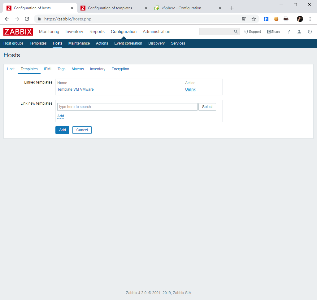 Zabbix 4.2 — мониторинг vCenter 6.7 | Лаборатория сисадмина | Дзен