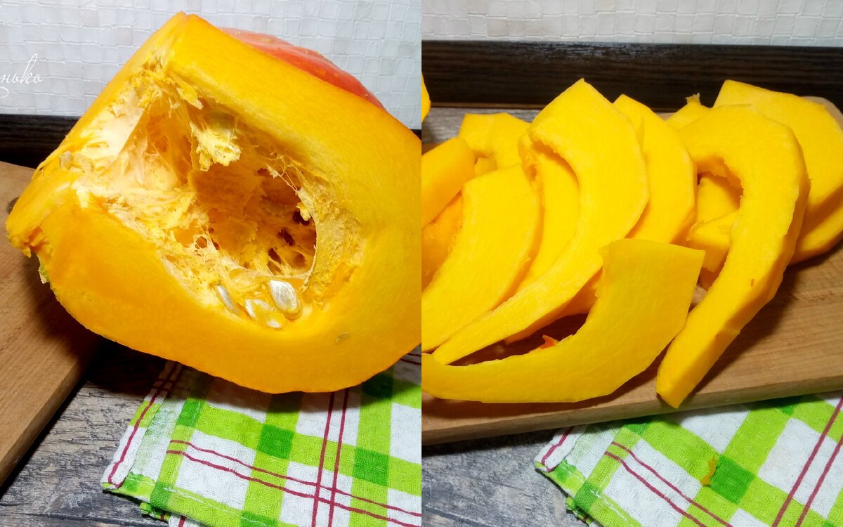 Нам понадобится:  Тыква —1,5 кг, бульон  куриный — 1,5 л, картошка — 5 шт, чечевица — 3 ст. л., лук — 1 шт, морковь — 1 шт, сливки 33% — 50-70 гр, растительное масло — 2 ст. л. , грибы — 4-5 шт, мясо куриное — 200 гр, (соль, перец, корица, мускатный орех — по вкусу)