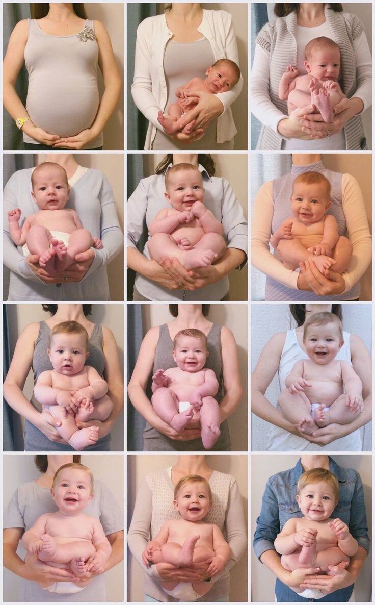 коллаж фото ребенка по месяцам