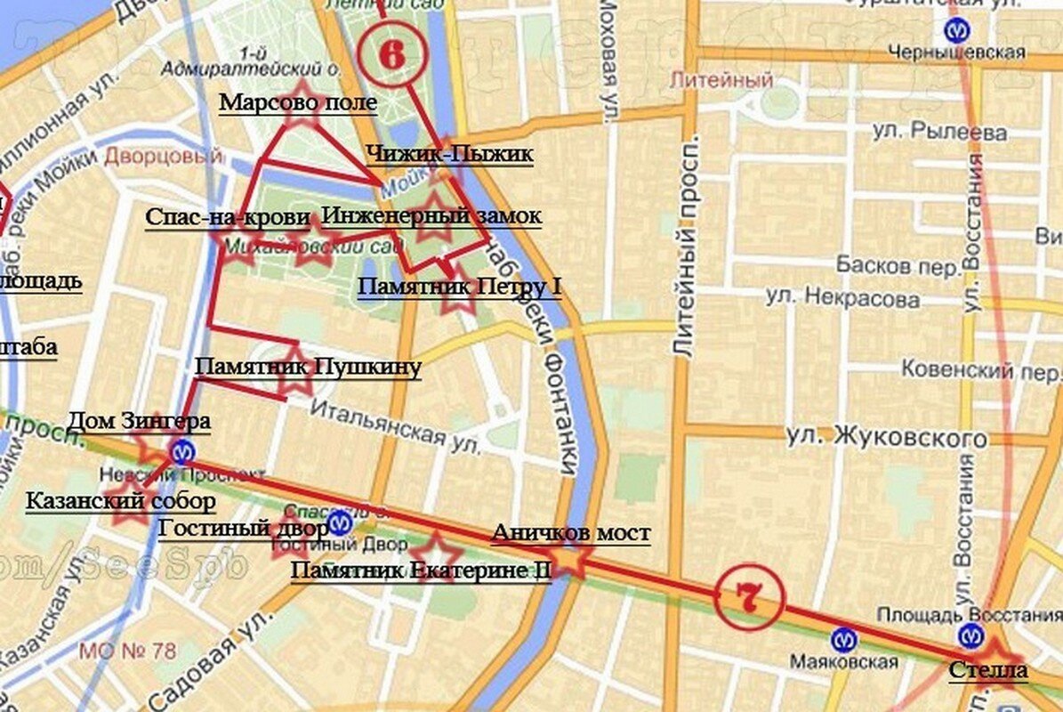 Карта площади восстания в санкт петербурге