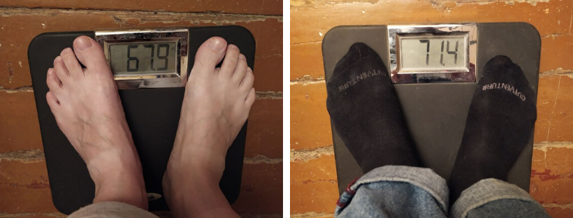 Слева утро 20 января, справа утро 9 января.