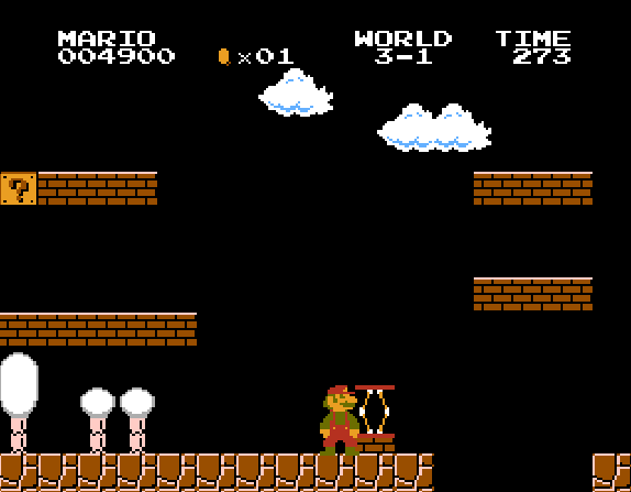 «Бонусная лиана» на уровне 3-1 в игре «Super Mario bros.» на Денди