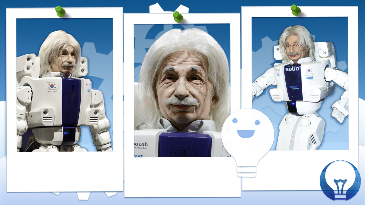 Робот Альберт ХУБО, прообразом внешнего вида головы которого был сам Эйнштейн