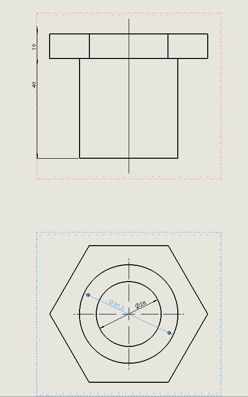 Внизу вид снизу (каламбур). Снаружи нарезана резьба. Размеры ориентировочные.
