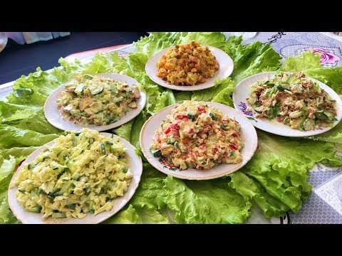 Сегодня мы готовим дома 5 весенних салатов. Эти салаты на скорую руку подойдут для ленивых, так как рецепты очень быстрые и простые в приготовлении.