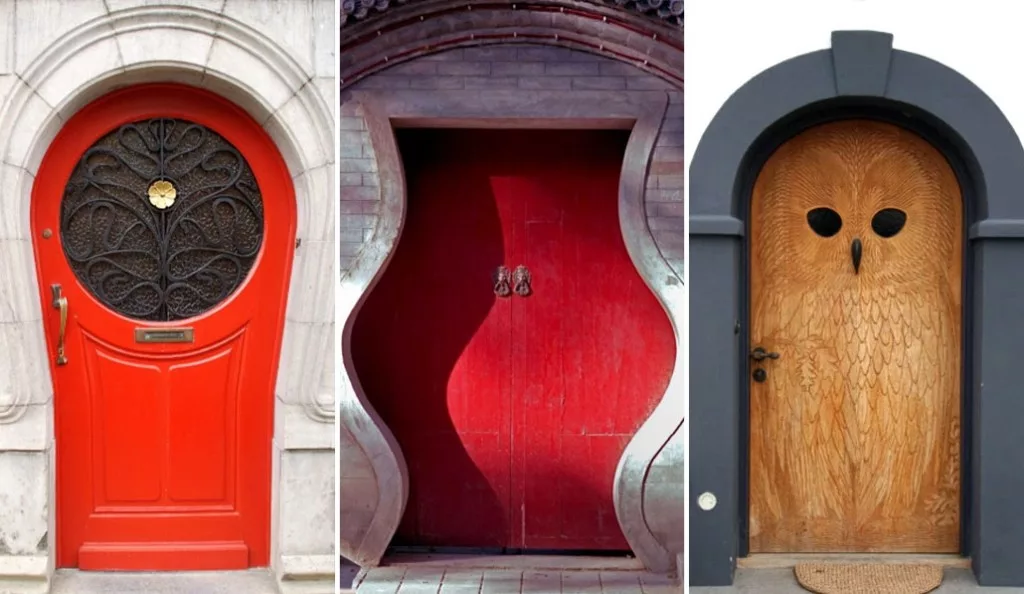 Отверстие наподобие двери. Необычные двери межкомнатные. Необычные входные двери. Креативная входная дверь. Красивые необычные двери.
