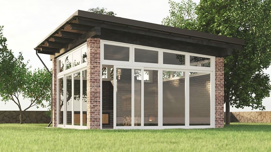 Беседка с барбекю от компании dobropechi