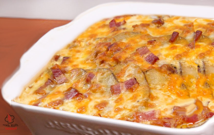 картофельная запеканка с беконом