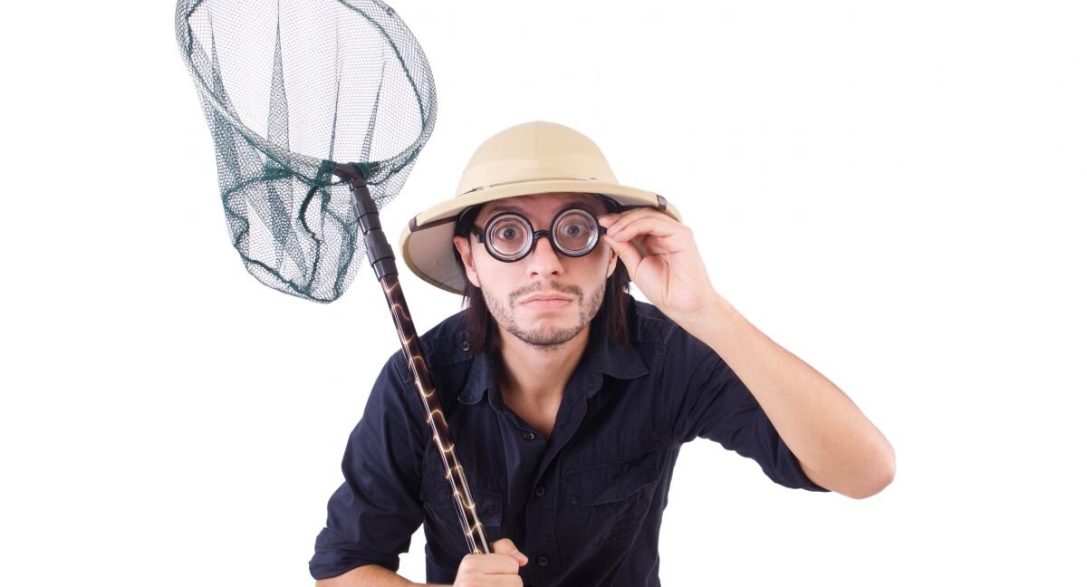 Обычный сачок которым пытаются очистить поверхность бассейна