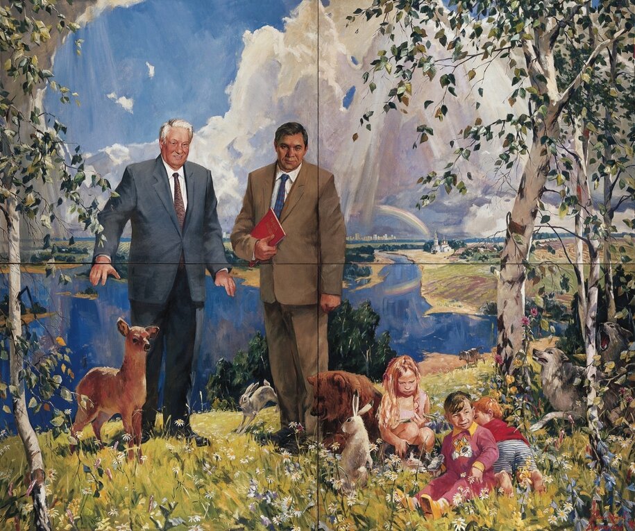 Образец современной тематической живописи: авторы Виноградов и Дубосарский.