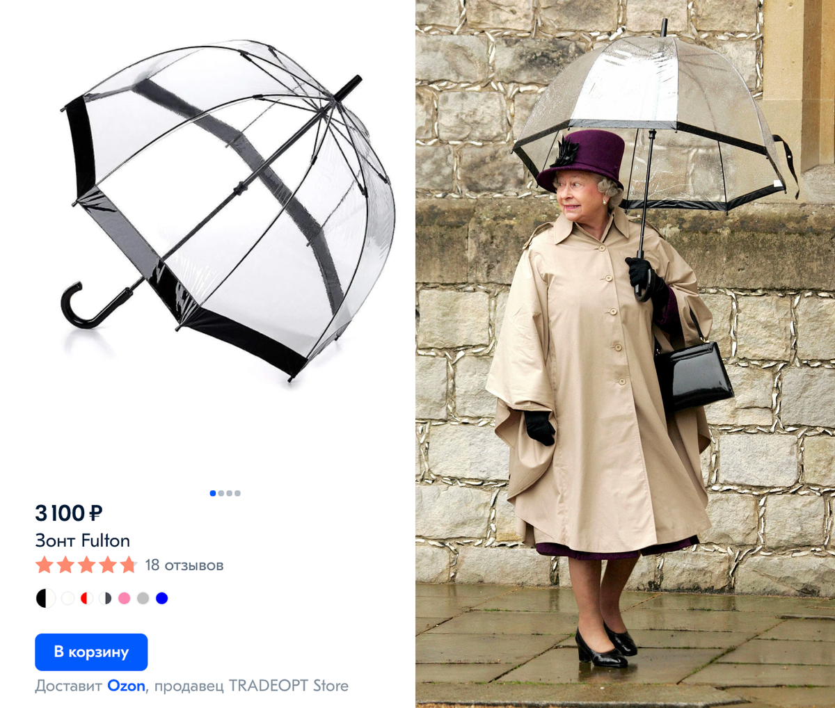 Действительно, королева Елизавета II  заказывает свои зонты только в фирме Fulton