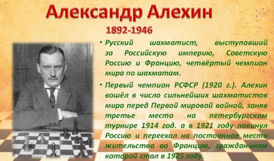 Алехин. Алехин шахматист.