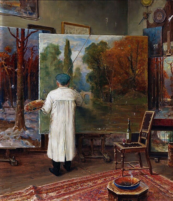 «Юлиус Клевер в своей студии», 1909, холст, масло, 77,5 х 67 см