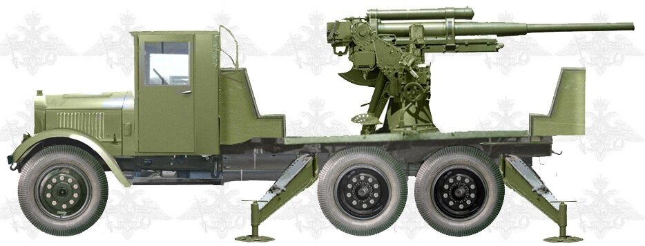 76,2-мм зенитная пушка образца 1931 г. на автомобиле ЯГ-10 (29К)