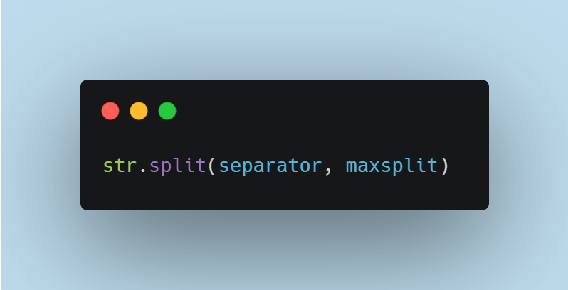 Синтаксис метода split() в Python