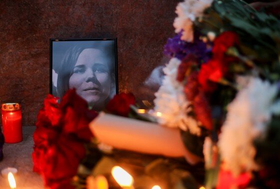    Акция «Свеча памяти», посвященная погибшей журналистке Дугиной, в Москве