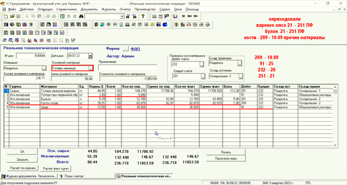 Рис. 1. Реальная технологическая операция (БУ для Украины 77)