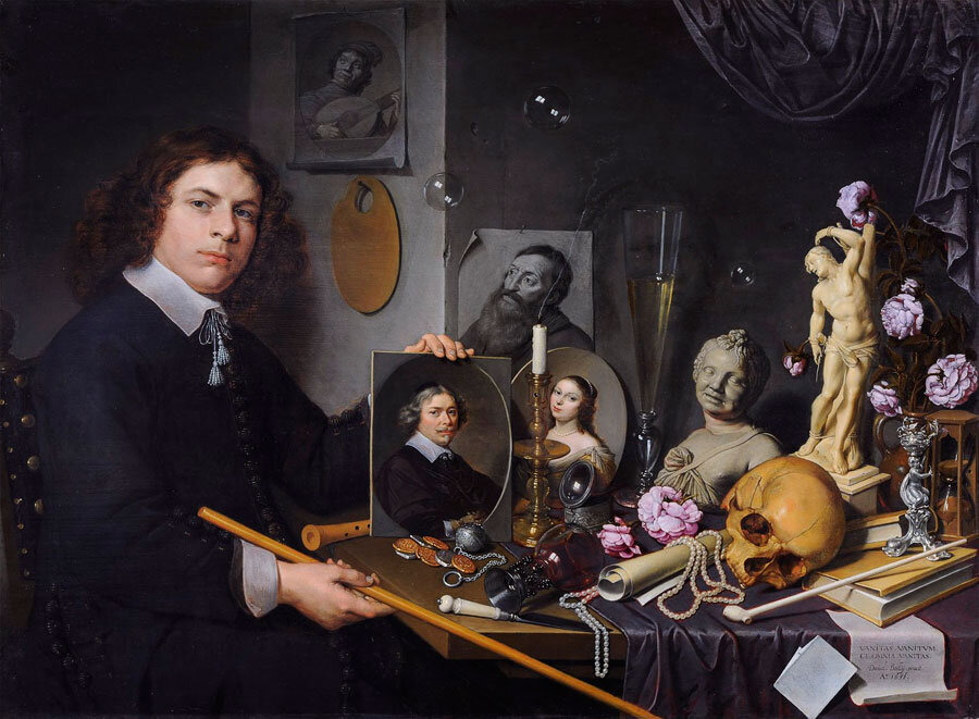 Давид Байи. Автопортрет с натюрмортом Vanitas, 1651