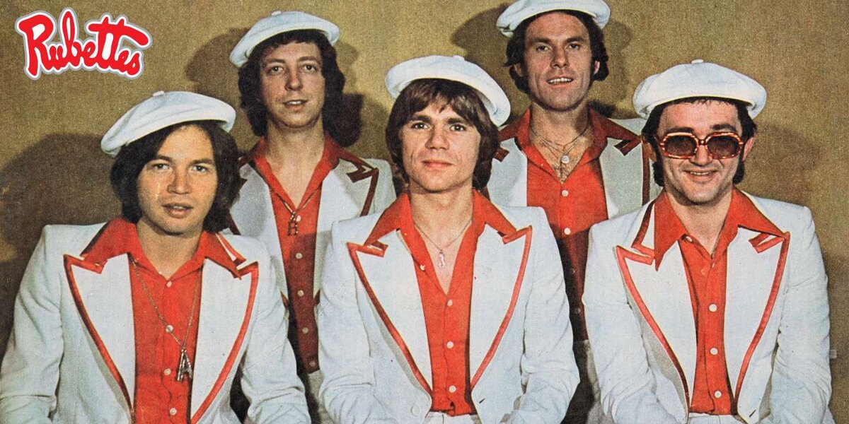 The Rubbettes. Пиджачки, батнички, франтоватые кепи. "Песнярам" и "Поющим гитарам" было с кого брать пример!
