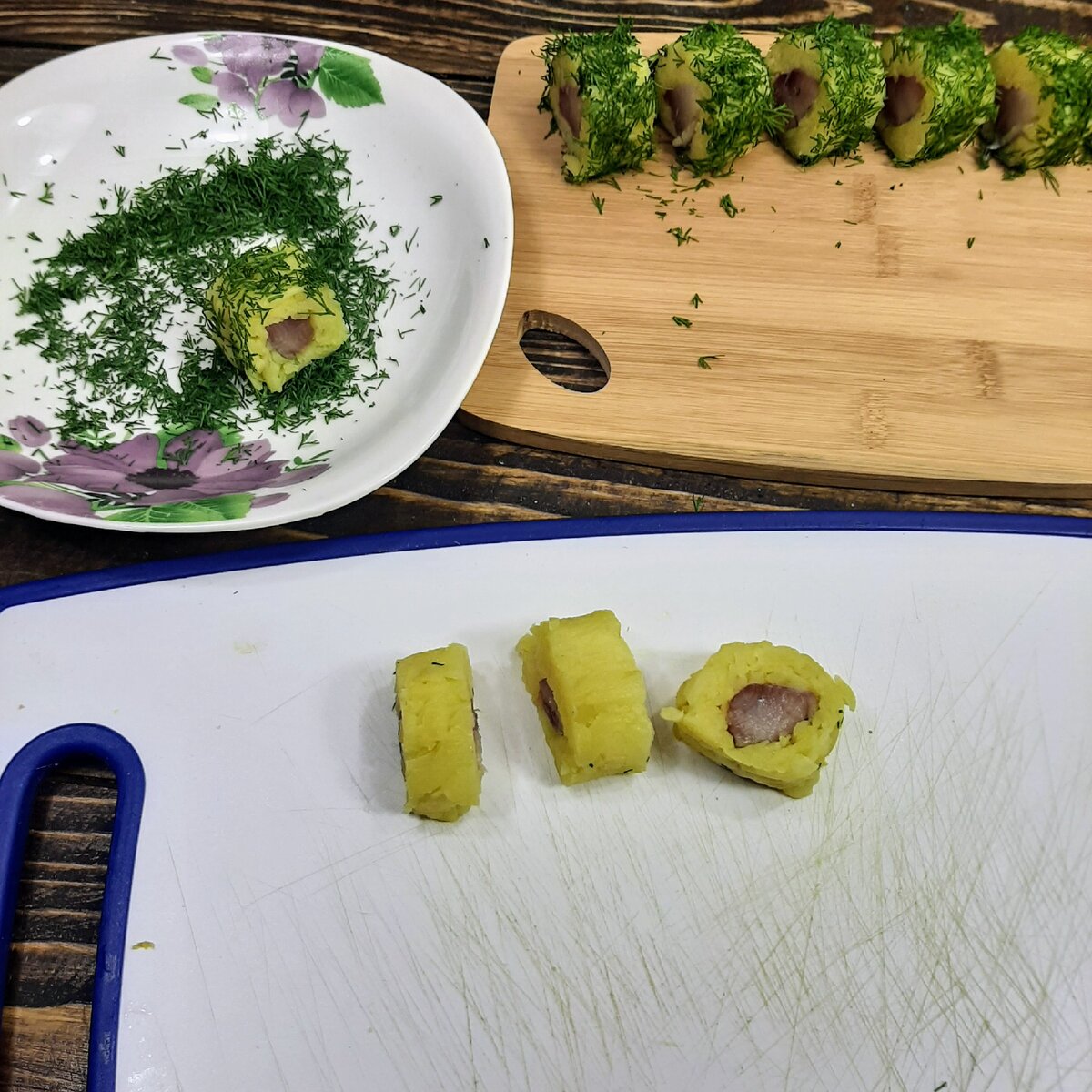 Роллы по-русски "Ещёхачука" и "Закусяка" Из картошечки, да из селёдочки!