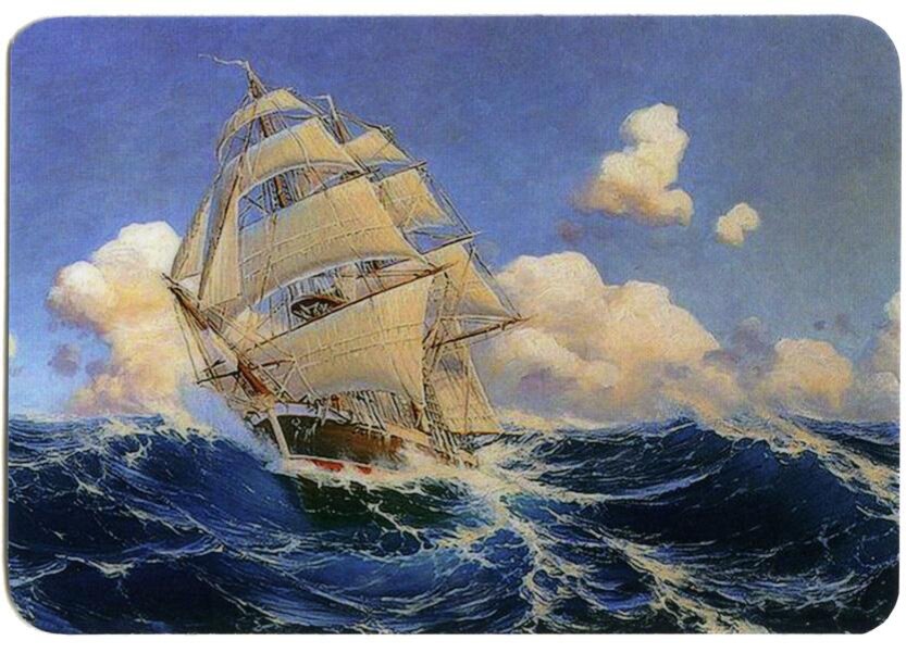 "Бриг в океане". Картина Валерия Шиляева