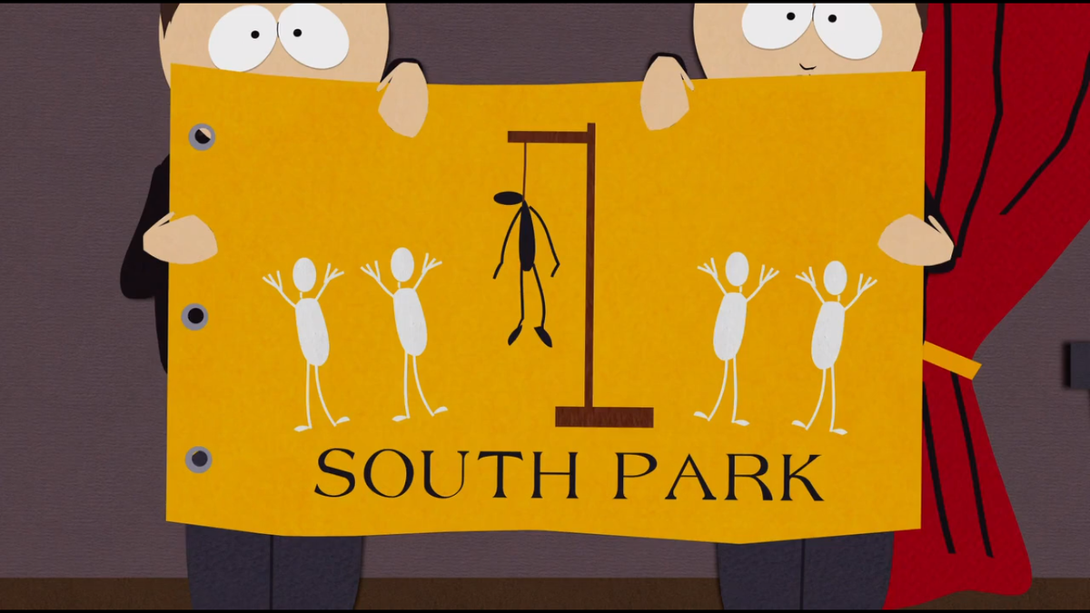 Никакого расизма здесь, кстати, нет. Кадр из 7-ого эпизода 4-ого сезона мультсериала "Южный Парк".