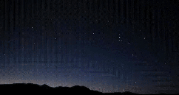 Моделирование вспышки Бетельгейзе на ночном небе