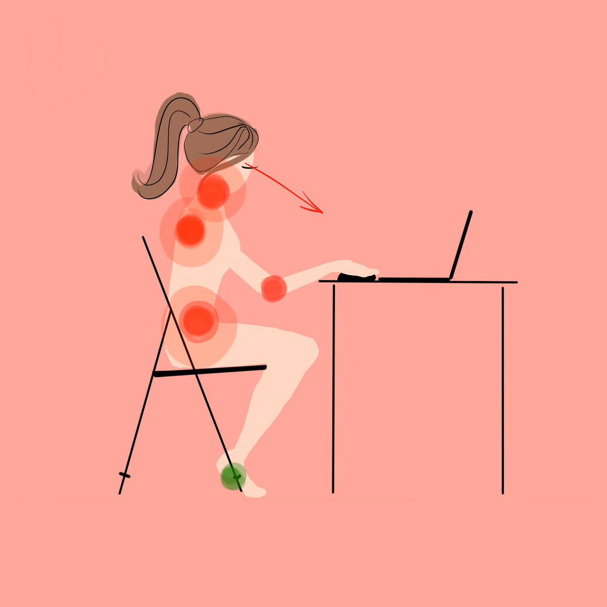 Стул из Икеа (из плюсов - удобная подставка для ступней)