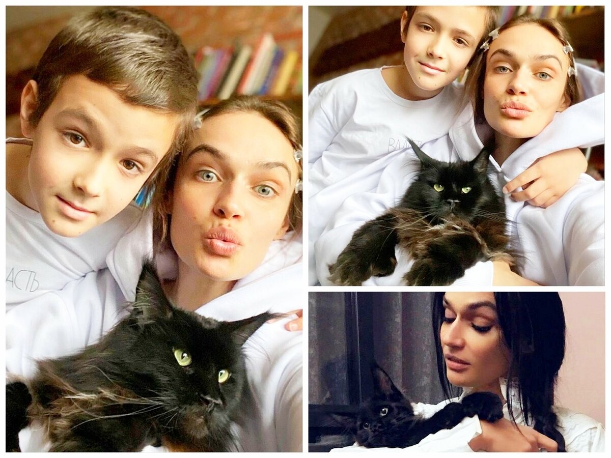 Алёна с сыном и котом. Фото из открытого доступа