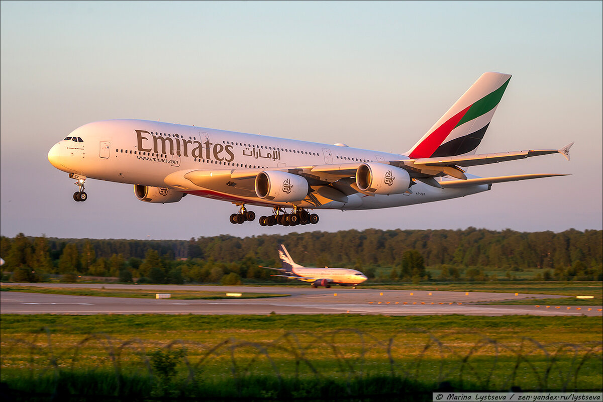 А380 на посадке в Домодедово