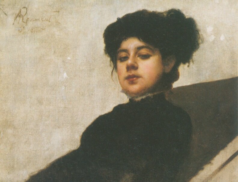 Иван Крамской, этюд к картине "Неизвестная", 1883 год. Частная коллекция Прага. 