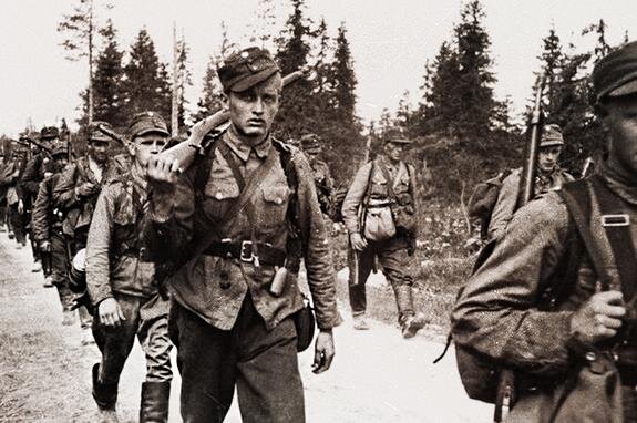    Фото 1941 года, финские войска в Подмосковье