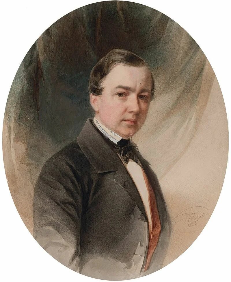 
Гау В.И., автопортрет, 1855 г., акварель