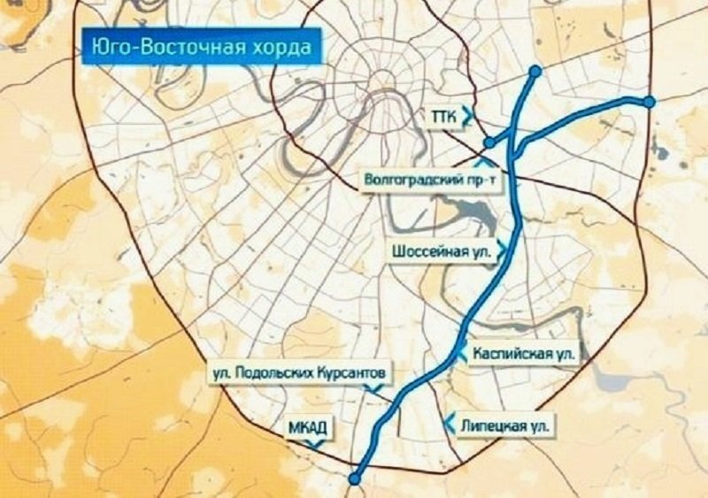 Проект юго восточной хорды в москве на карте