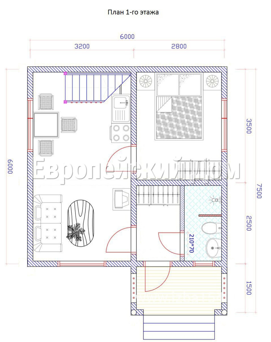 Планировка первого этажа. Источник фото: dom-bt.com