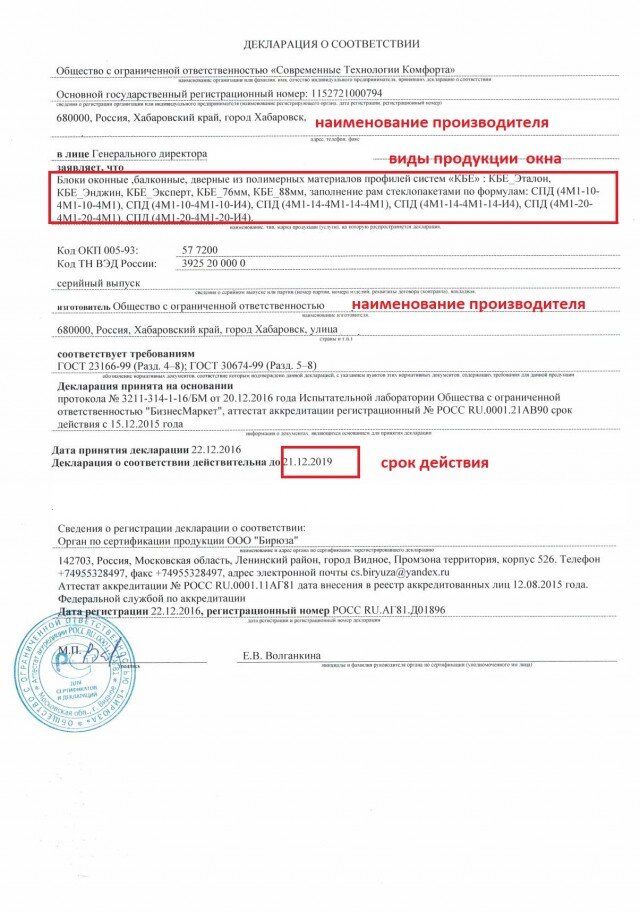 Декларация подтверждает , что выпускаемая продукция соответствует требованиям ГОСТ23166