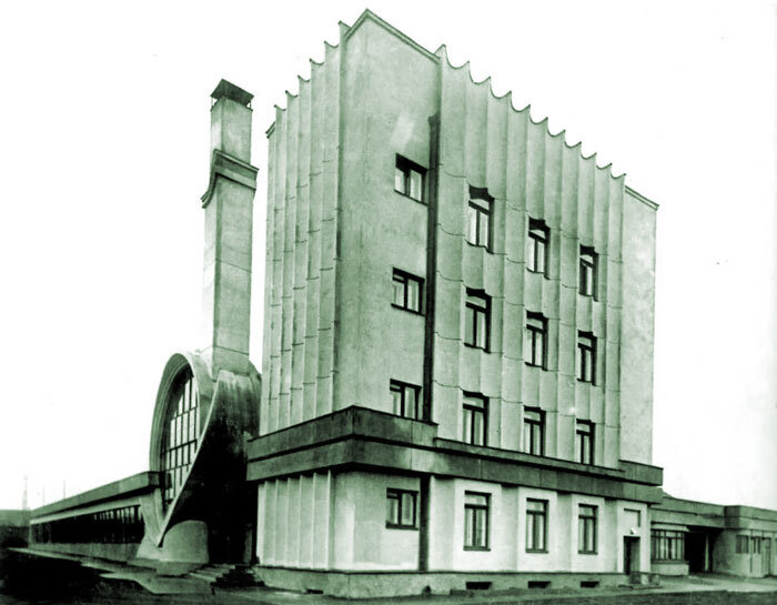 Гараж Госплана Константина Мельникова на старом фото