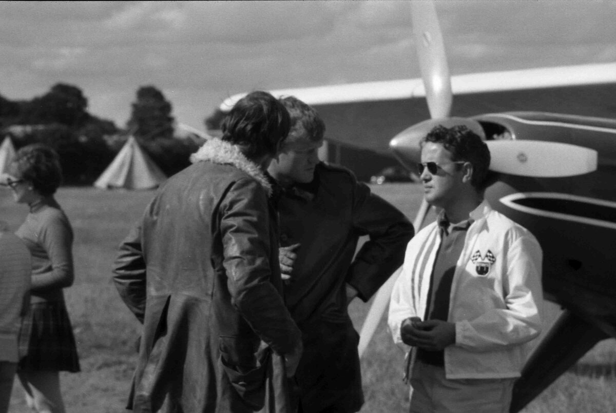 1. Richard Bach and Lynn Garrison with Helio Courier G-ARMU used for Von Richthofen and Brown, 1970