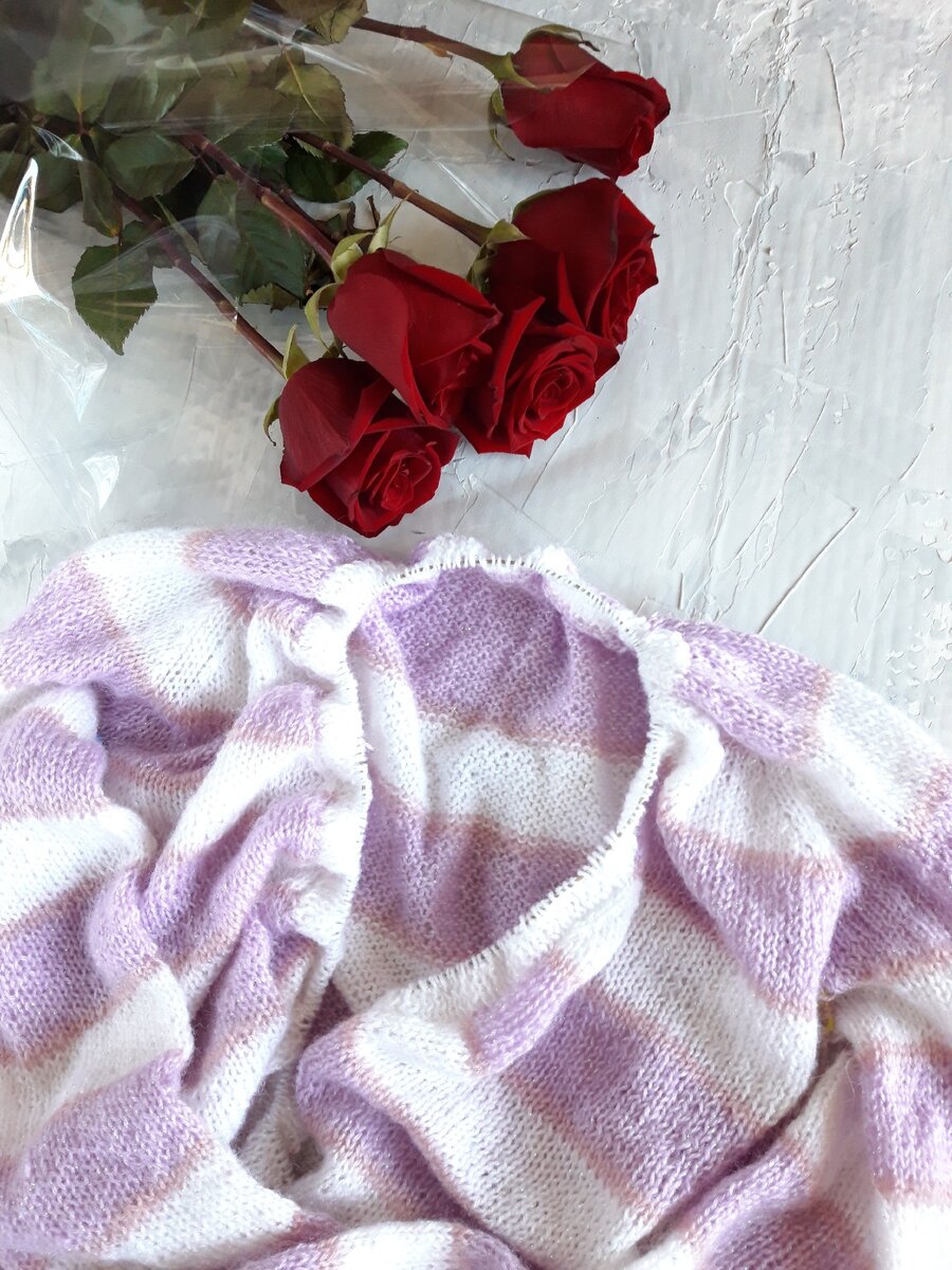 Мой вязаный жакет в процессе вязания 