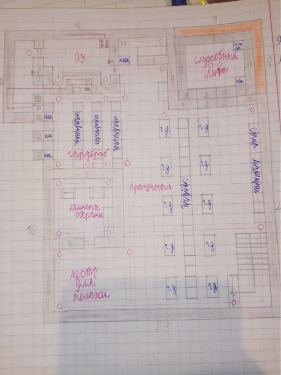 Проект цокольного этажа - 1 клетка равна одному блоку (Взято из личной коллекции)