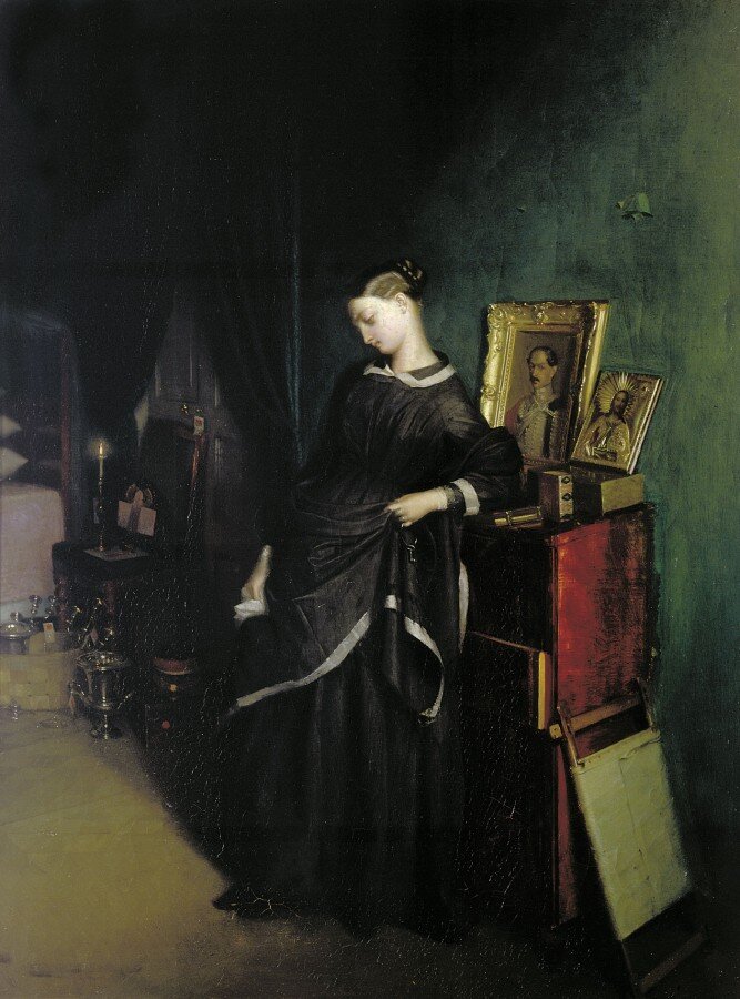 Репродукция картины Павла Федотова «Вдовушка» 1-й вариант