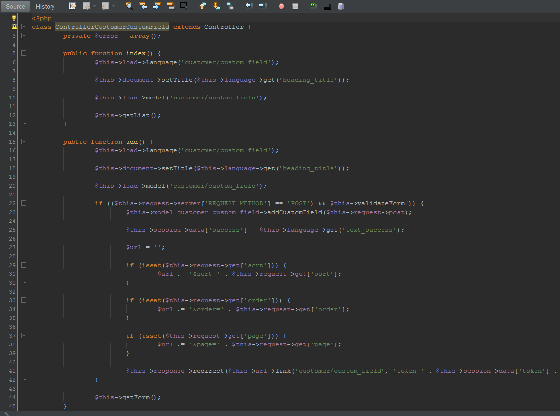Скриншот из IDE