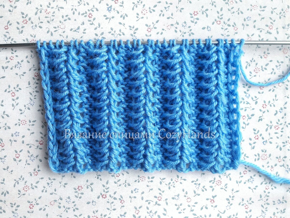 Рыбья кость - узор спицами