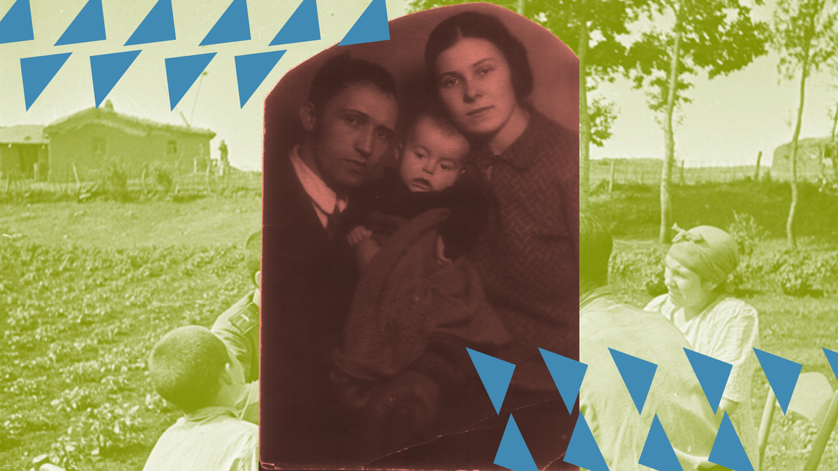 Илья Гудков с женой с первым сыном. Источники фотографий для коллажа: сайт "История России в фотографиях", семейный архив Андрея Бородулина