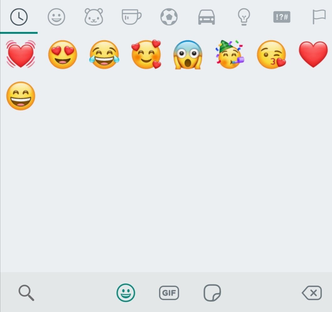 Мои "часто используемые" смайлики в WhatsApp 