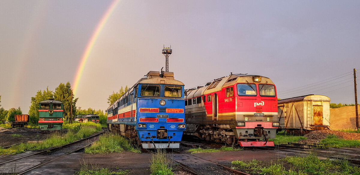 В локомотивном депо Великие Луки ТЧ-31. Тепловозы серий 2ТЭ116 и 2ТЭ116У. Фото: Алексей Алексеев